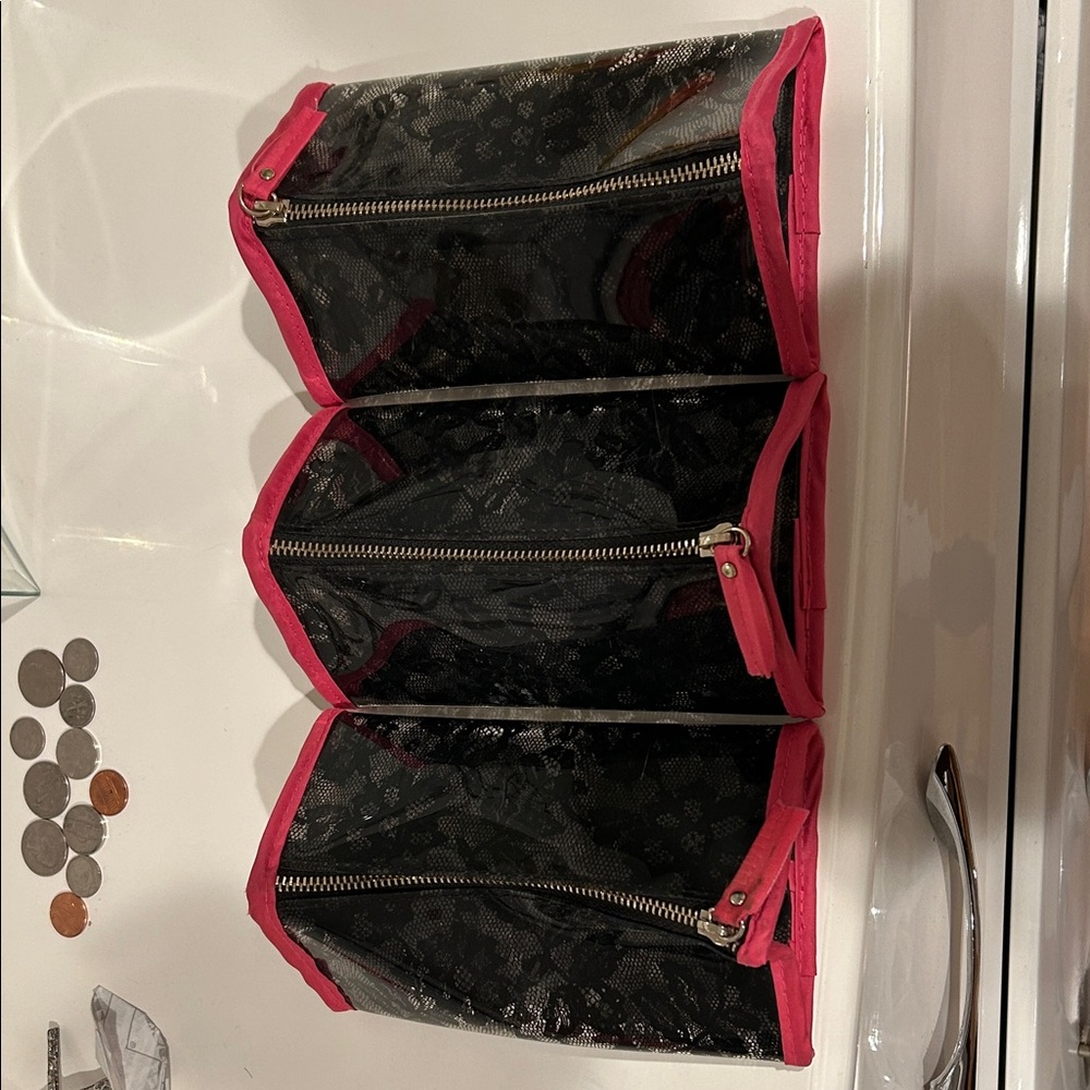 Stylish Black and Pink Women’s Makeup Bags